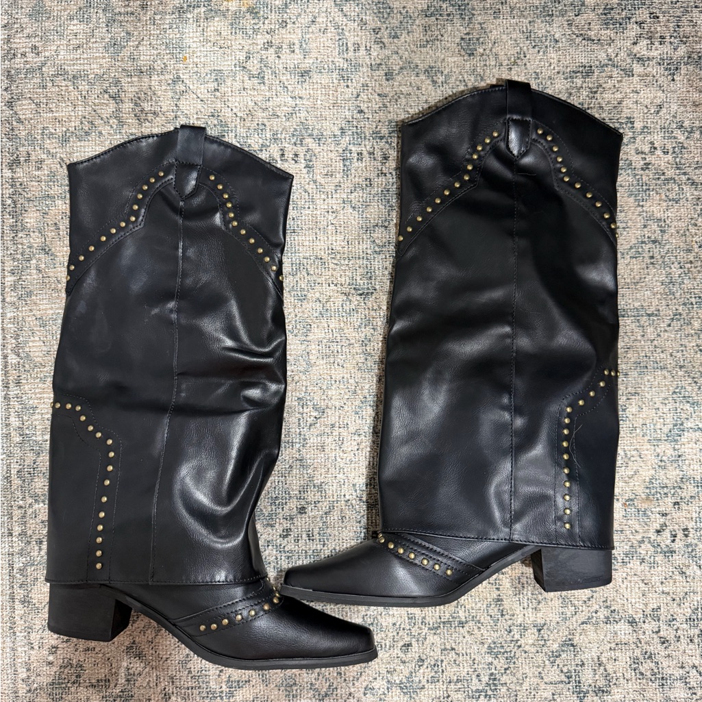 Black Studded Women's Boots